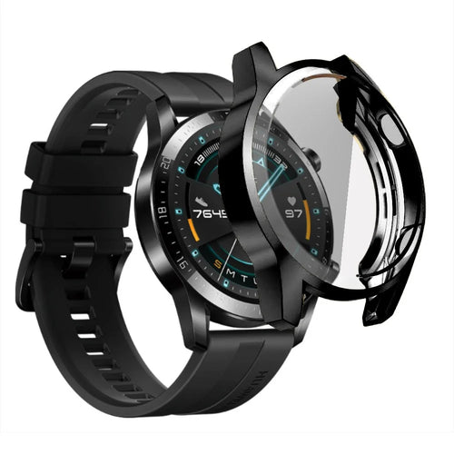 Electroplated TPU All-around Protective Case for Huawei Watch GT 2 46mm - Black - 1