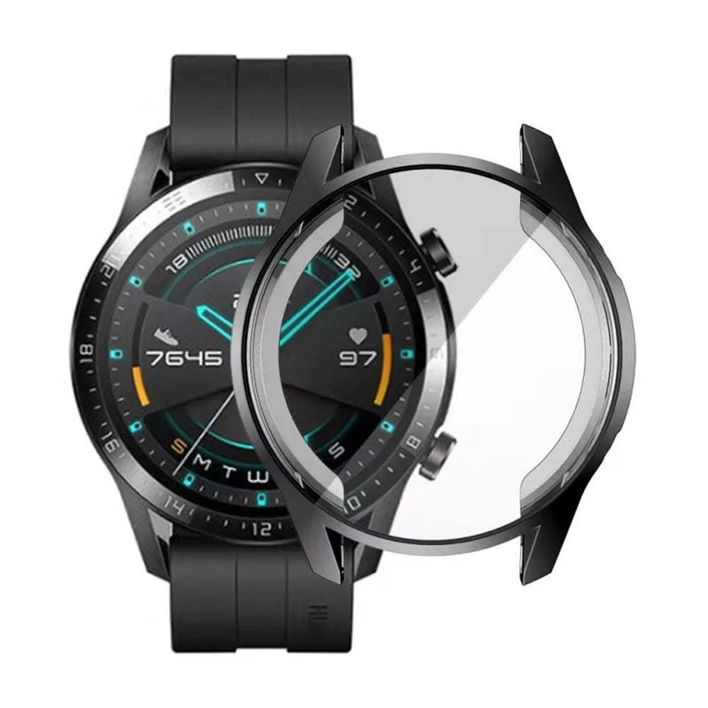 Electroplated TPU All-around Protective Case for Huawei Watch GT 2 46mm - Black - 2