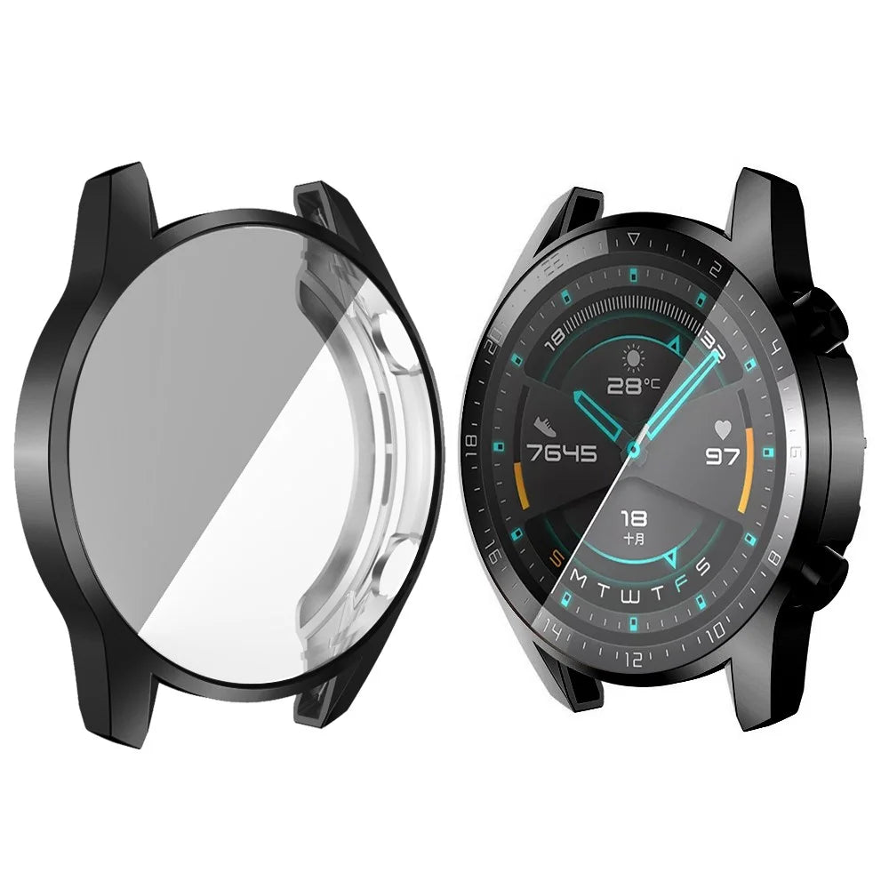 Electroplated TPU All-around Protective Case for Huawei Watch GT 2 46mm - Black - 4