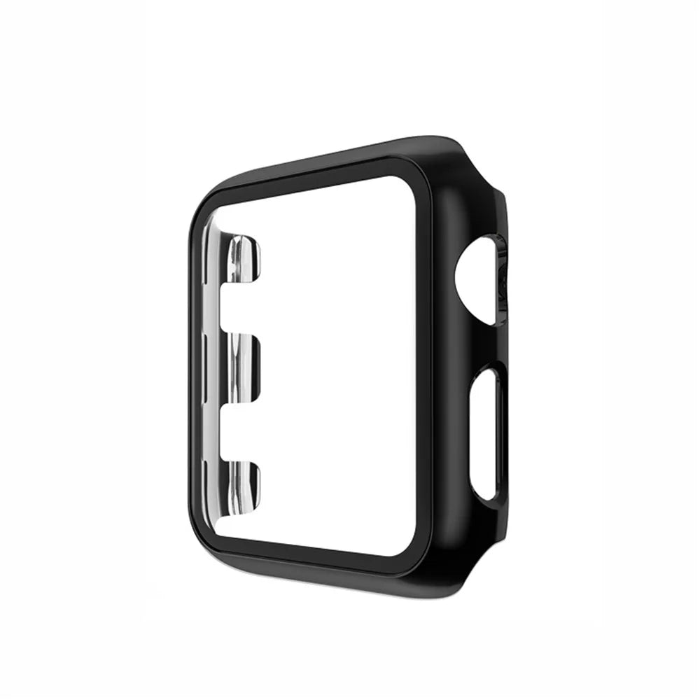 Plating PC Frame + Tempered Glass Watch Cover for Apple Watch Series SE3 / SE2 / SE1 /  6 / 5 / 4 40mm - Black - 1