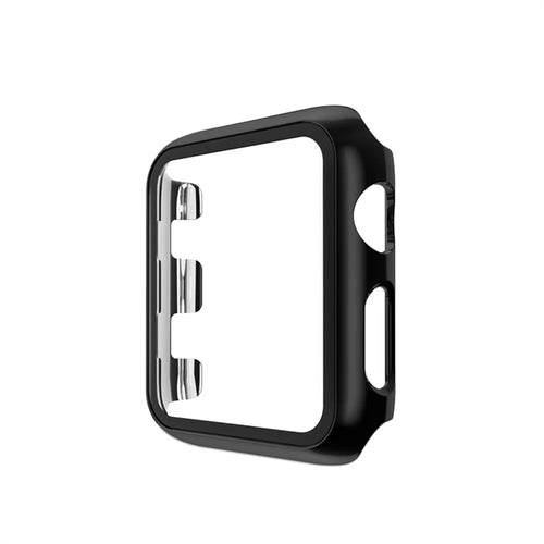 Plating PC Frame + Tempered Glass Watch Cover for Apple Watch Series SE3 / SE2 / SE1 /  6 / 5 / 4 40mm - Black - 1