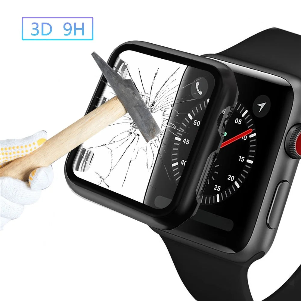 Plating PC Frame + Tempered Glass Watch Cover for Apple Watch Series SE3 / SE2 / SE1 /  6 / 5 / 4 40mm - Black - 5