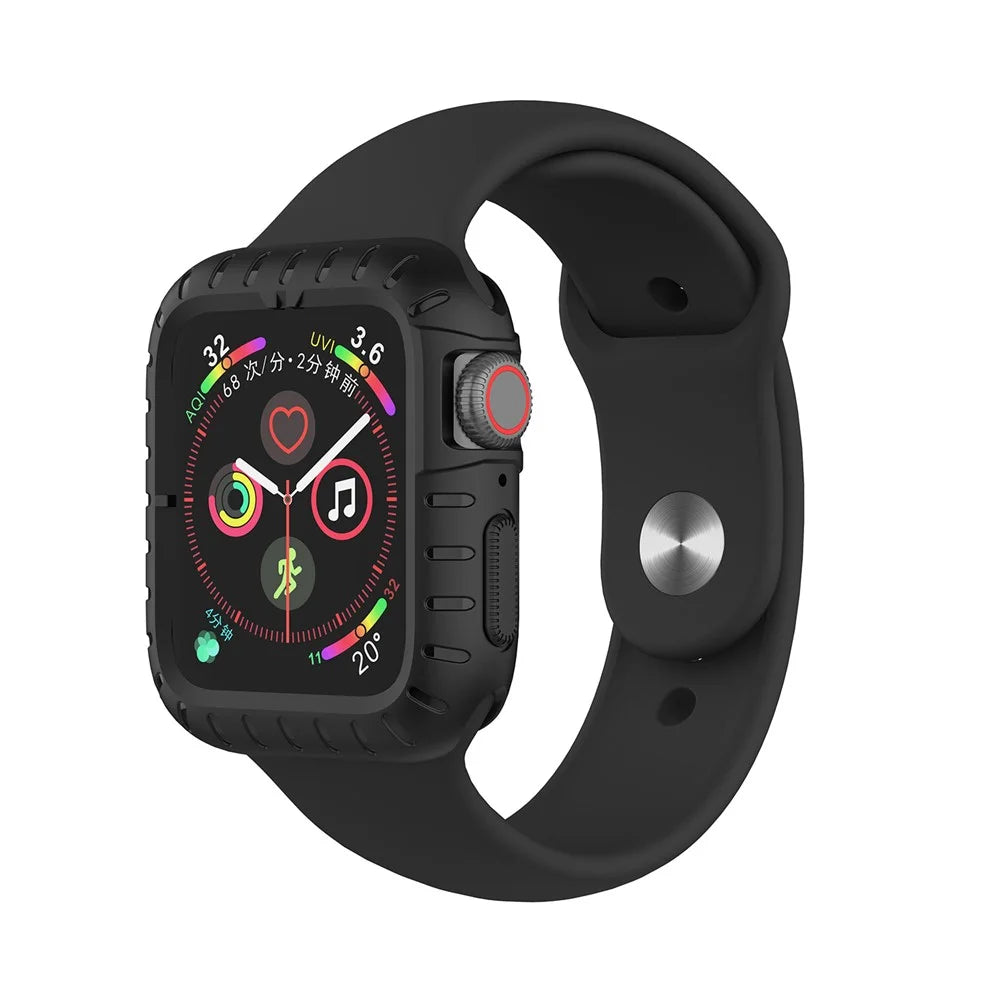 Soft Silicone Protective Case Frame Shell for Apple Watch Series SE3 / SE2 / SE1 /  6 / 5 / 4 40mm - Black - 5