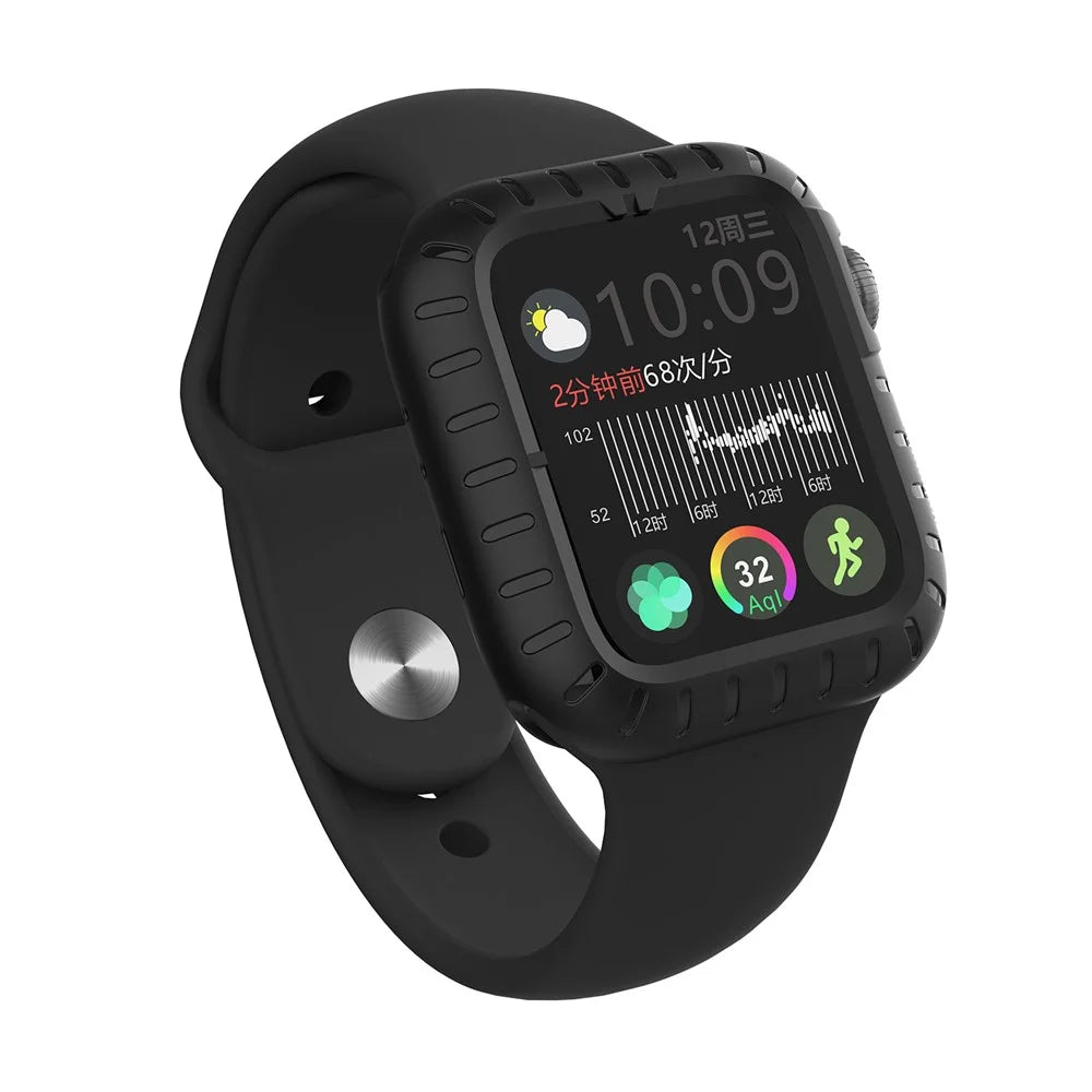 Soft Silicone Protective Case Frame Shell for Apple Watch Series SE3 / SE2 / SE1 /  6 / 5 / 4 40mm - Black - 6