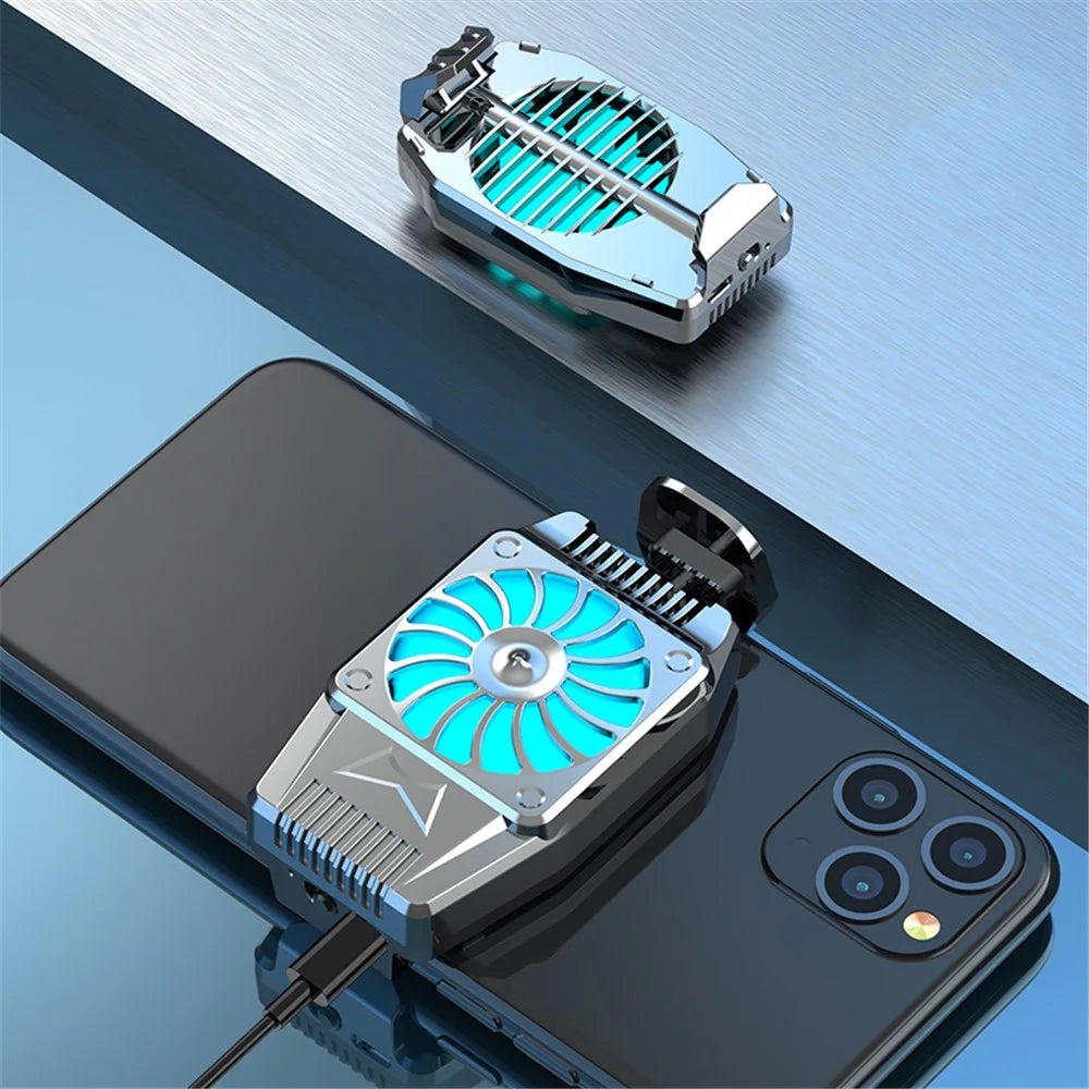 H15 Mobile Phone Radiator Fan Mini Snap-on Smartphone Heat Dissipation Cooler [Plug-in Model] - Silver - 1