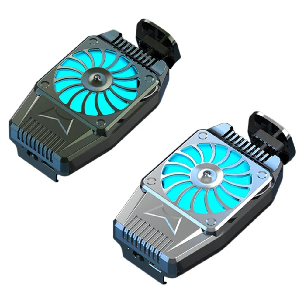 H15 Mobile Phone Radiator Fan Mini Snap-on Smartphone Heat Dissipation Cooler [Rechargeable] - Blackish Green - 2