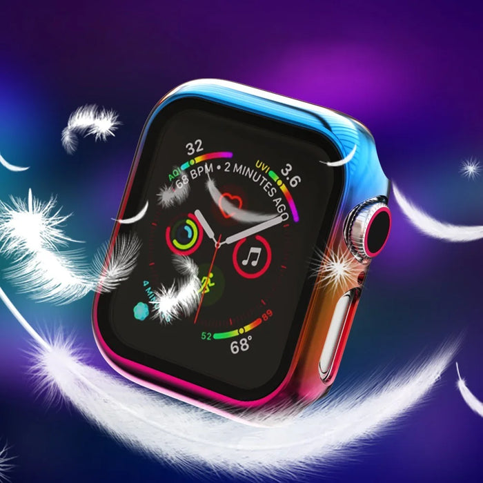 Gradient Color PC Frame Intergrated Tempered Glass Screen Protector Smart Watch Case for Apple Watch Series SE3 / SE2 / SE1 /  6 / 5 / 4 44mm - 5