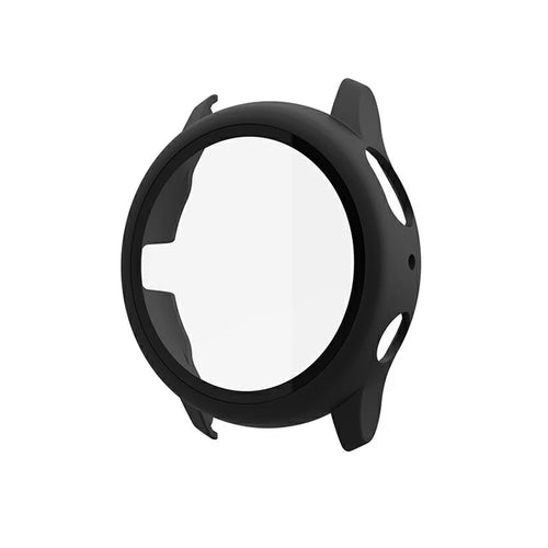 Rubberized PC Frame Intergrated Tempered Glass Screen Protector Smart Watch Cover for Samsung Galaxy Watch Active2 40mm - Black - 1