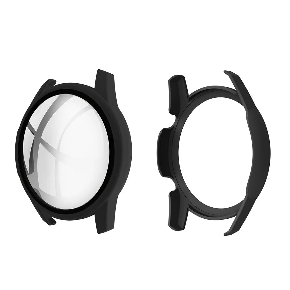 Rubberized PC Frame + Tempered Glass Screen Protector Cover Shell for Huawei Watch GT 2 46mm - Black - 1