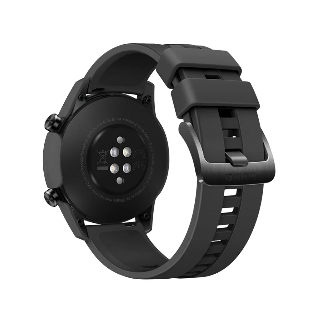 Rubberized PC Frame + Tempered Glass Screen Protector Cover Shell for Huawei Watch GT 2 46mm - Black - 4
