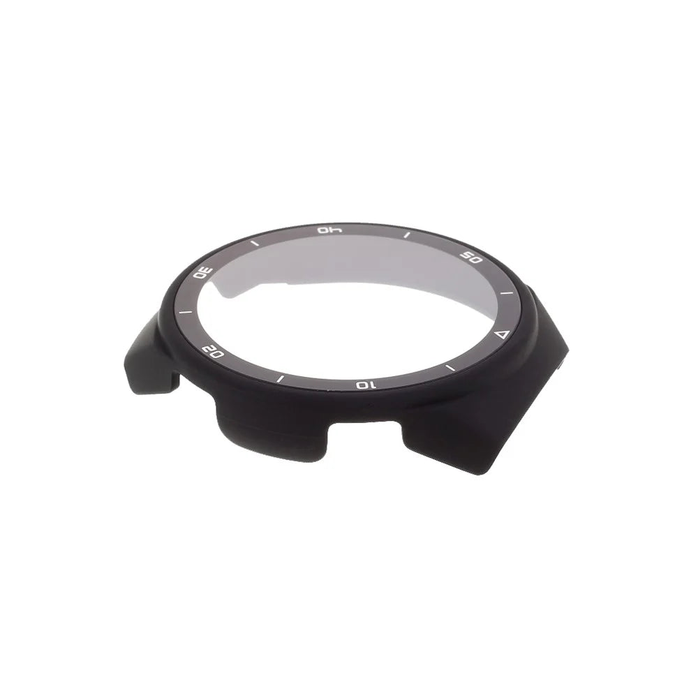 Rubberized PC Frame Intergrated Tempered Glass Screen Protector Smart Watch Cover for Huawei Watch GT 2e - Black - 3