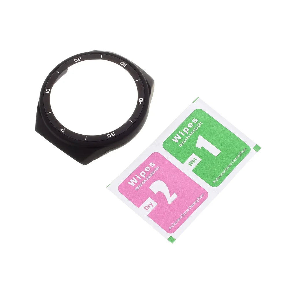 Rubberized PC Frame Intergrated Tempered Glass Screen Protector Smart Watch Cover for Huawei Watch GT 2e - Black - 5