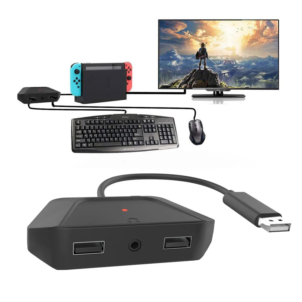 JYS-NS200 Keyboard and Mouse Adapter with 3.5mm Audio Jack for Switch PS4 Xbox One PS3 etc. - 5