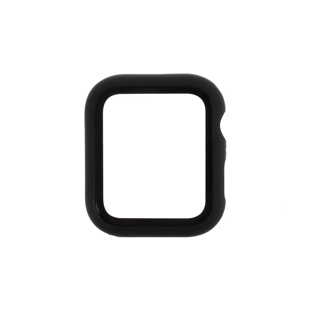 All Around Hard PC Protective Cover Built-in Screen Protector for Apple Watch Series 4/5/6/SE 40mm - Black - 1