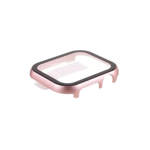 All-Wrapped Metal Watch Cover with Tempered Glass Screen Film for Apple Watch Series 3/2/1 38mm - Rose Gold - 1