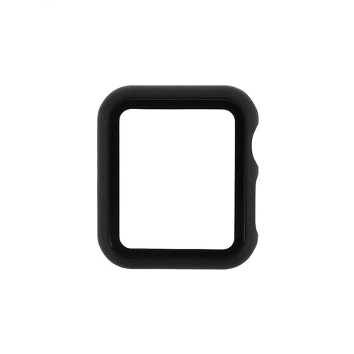 RURIHAI Full Protection TPU + Tempered Glass Screen Protector Case for Apple Watch Series SE/6/5/4 40MM - Black - 1