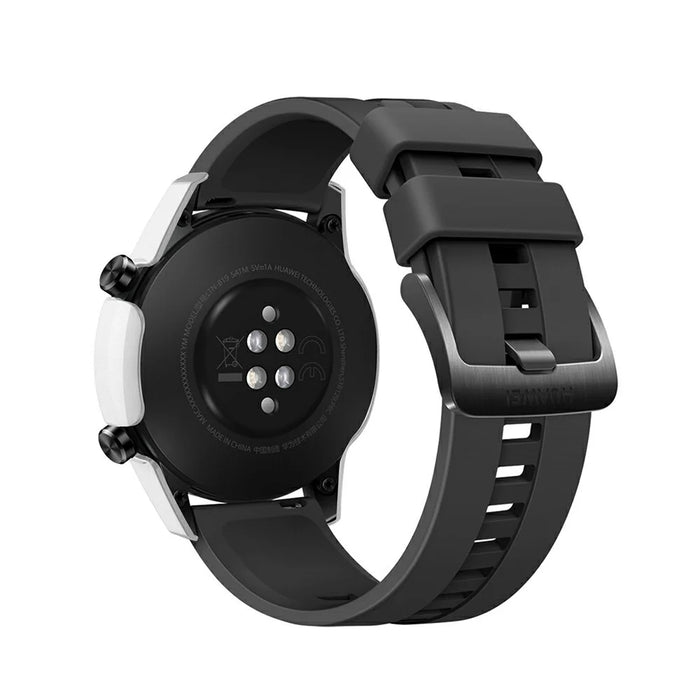 Rubberized PC Frame + Tempered Glass Screen Case with Scale for Huawei Watch GT 2 46mm - Silver - 5