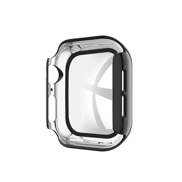 Rhinestone Decor PC Frame Case for Apple Watch Series SE3 / SE2 / SE1 /  6 / 5 / 4 44mm with Tempered Glass Screen Protector - Black - 6