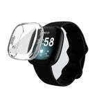 All-round Case for Fitbit Sense/Versa 3 Protective Electroplating TPU Watch Cover  - Transparent - 2