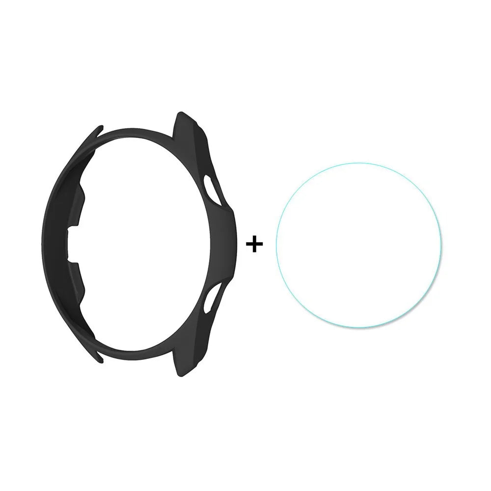 ENKAY HAT PRINCE Matte PC Case with 0.2mm 2.15D 9H Tempered Glass Protector for Samsung Galaxy Watch3 45mm - Black - 1