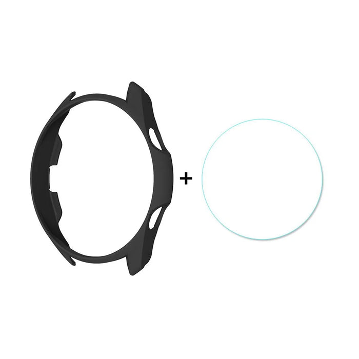 ENKAY HAT PRINCE Matte PC Case with 0.2mm 2.15D 9H Tempered Glass Protector for Samsung Galaxy Watch3 45mm - Black - 1
