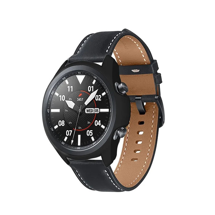 ENKAY HAT PRINCE Matte PC Case with 0.2mm 2.15D 9H Tempered Glass Protector for Samsung Galaxy Watch3 45mm - Black - 4