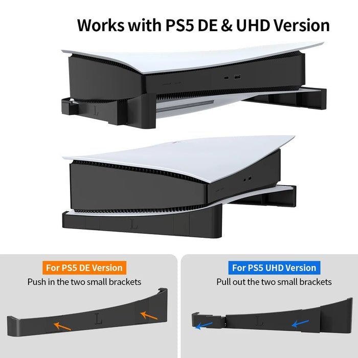JYS JYS-P5143 Horizontal Stand for PS5 Console Digital / Disc Version Bracket - White - 3