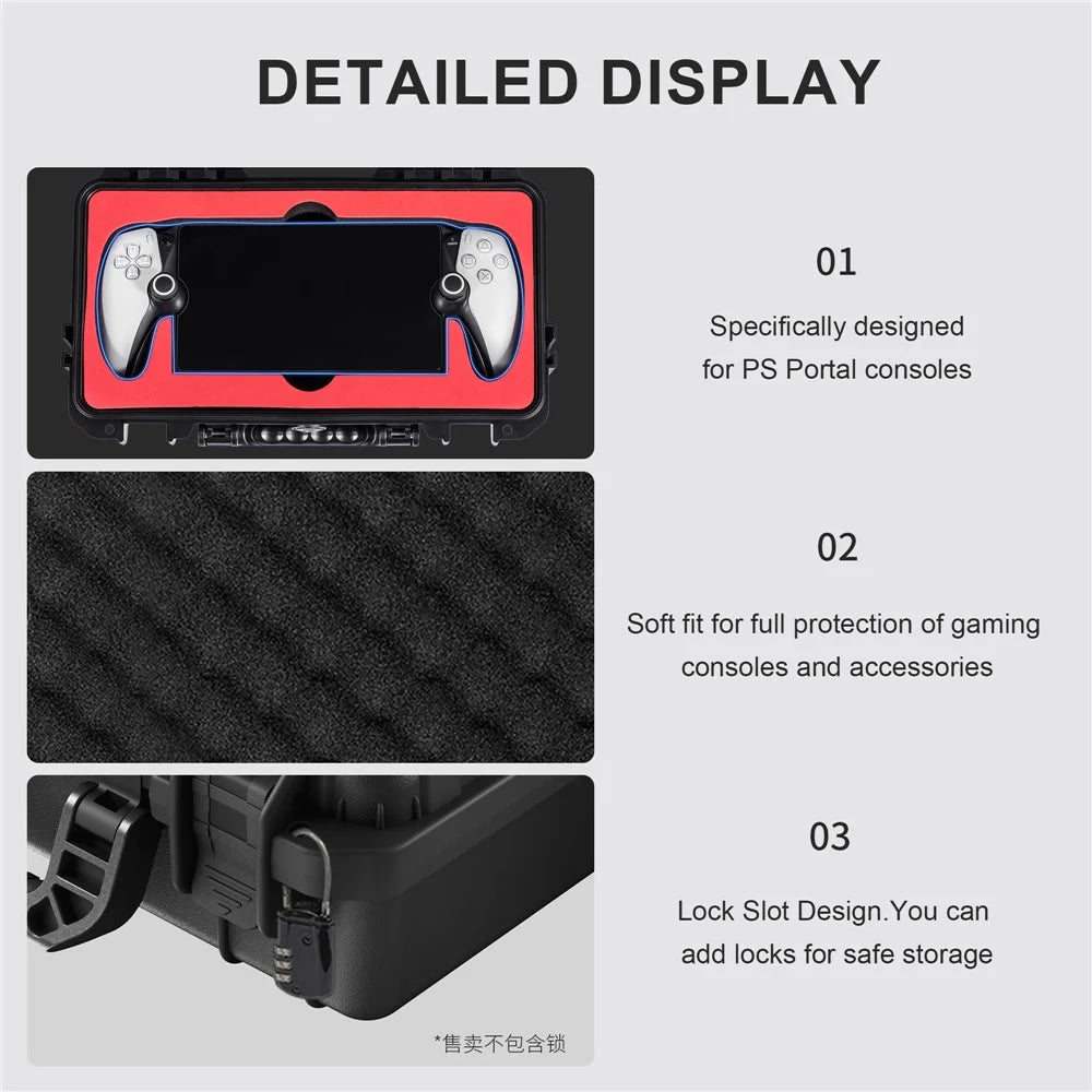STARTRC GAMES For Sony Playstation Portal Waterproof Handbag Game Console Storage Bag - 5