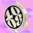 For Samsung Galaxy Watch7 40mm Watch Case Rhinestone Decor Hard PC Protective Frame - Pink - 4