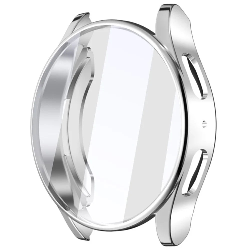 For Samsung Galaxy Watch7 40mm Soft TPU Watch Case Built-In Screen Cover - Silver - 1