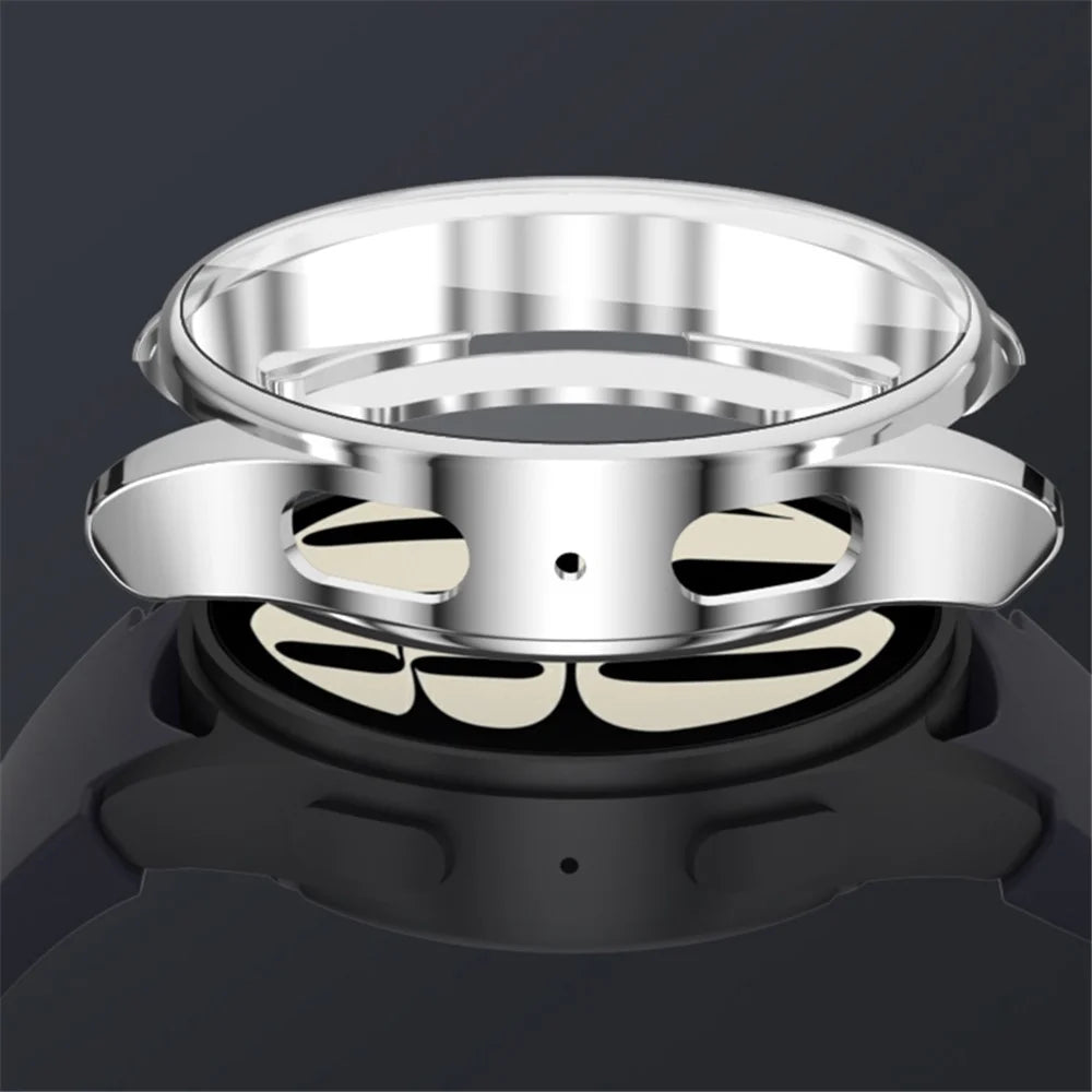 For Samsung Galaxy Watch7 40mm Soft TPU Watch Case Built-In Screen Cover - Silver - 5