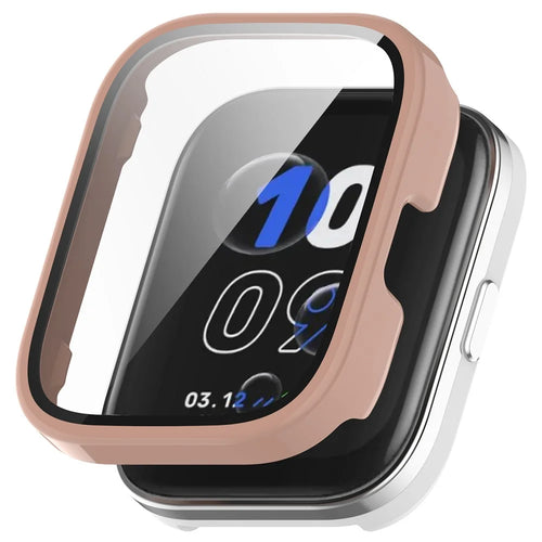 For Amazfit Bip 5 Unity A2324 Anti-Scratch PC Watch Case with Built-In Tempered Glass Film - Pink - 1