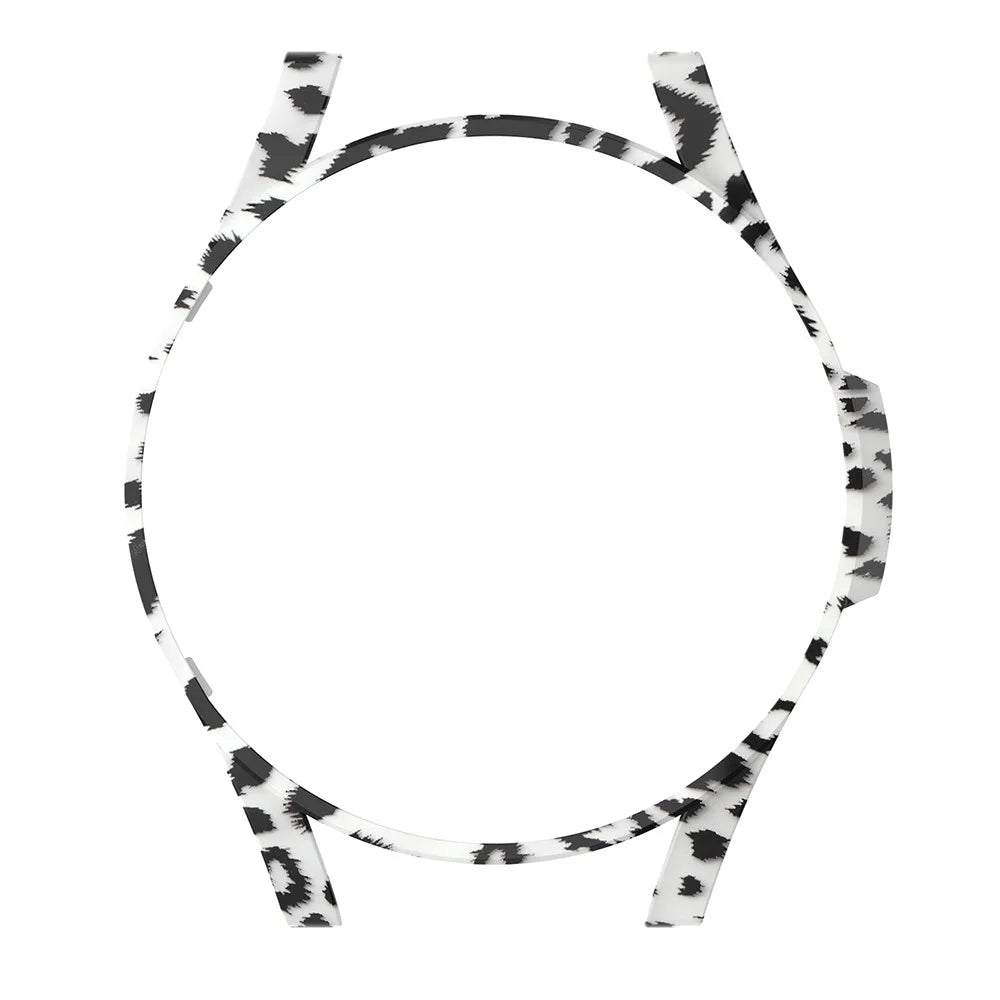 For Samsung Galaxy Watch FE 40mm SM-R861 Watch Case Hollow Hard PC Watch Cover - White Fur Leopard - 3