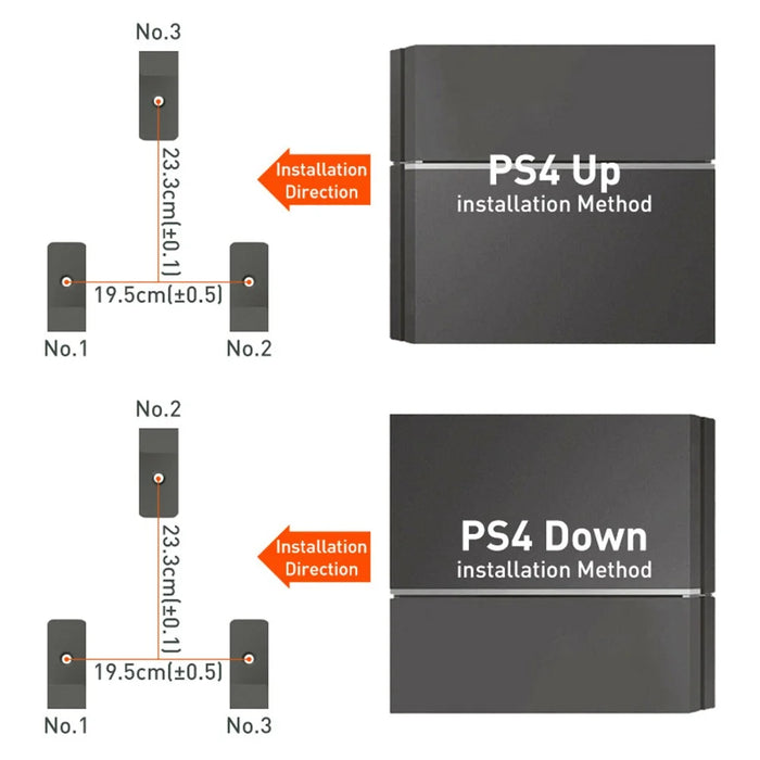 DATA FROG 1 Set for Sony PS4 Slim / Playstation 4 / 4 Pro Game Console Storage Stand Wall Mounted Rack - For Sony Playstation 4 - 2
