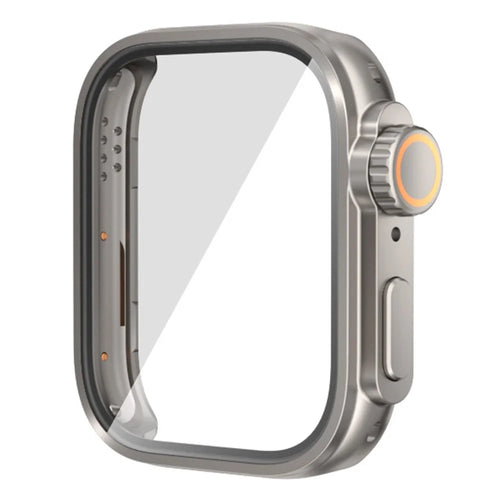 For Huawei Watch Fit 3 to iP Watch Ultra Transfer Case Hard PC Watch Case Cover with Tempered Glass Film - Starlight - 1