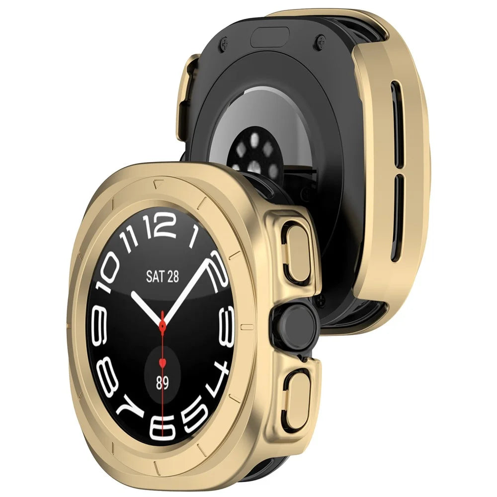 For Samsung Galaxy Watch Ultra (2025) 47mm / Ultra 47mm Hard PC Case Half-Guard Watch Case Cover - Champagne Gold - 6