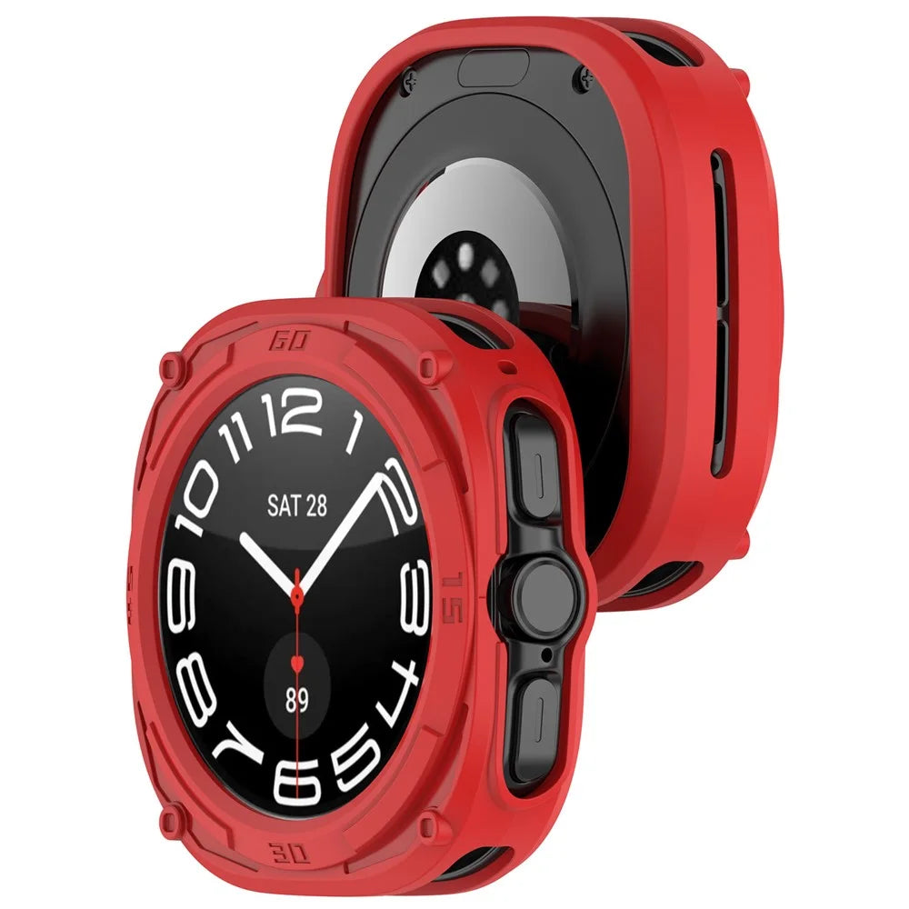 For Samsung Galaxy Watch Ultra (2025) 47mm / Ultra 47mm Anti-Collision TPU Watch Case Hollow Protective Frame - Red - 6