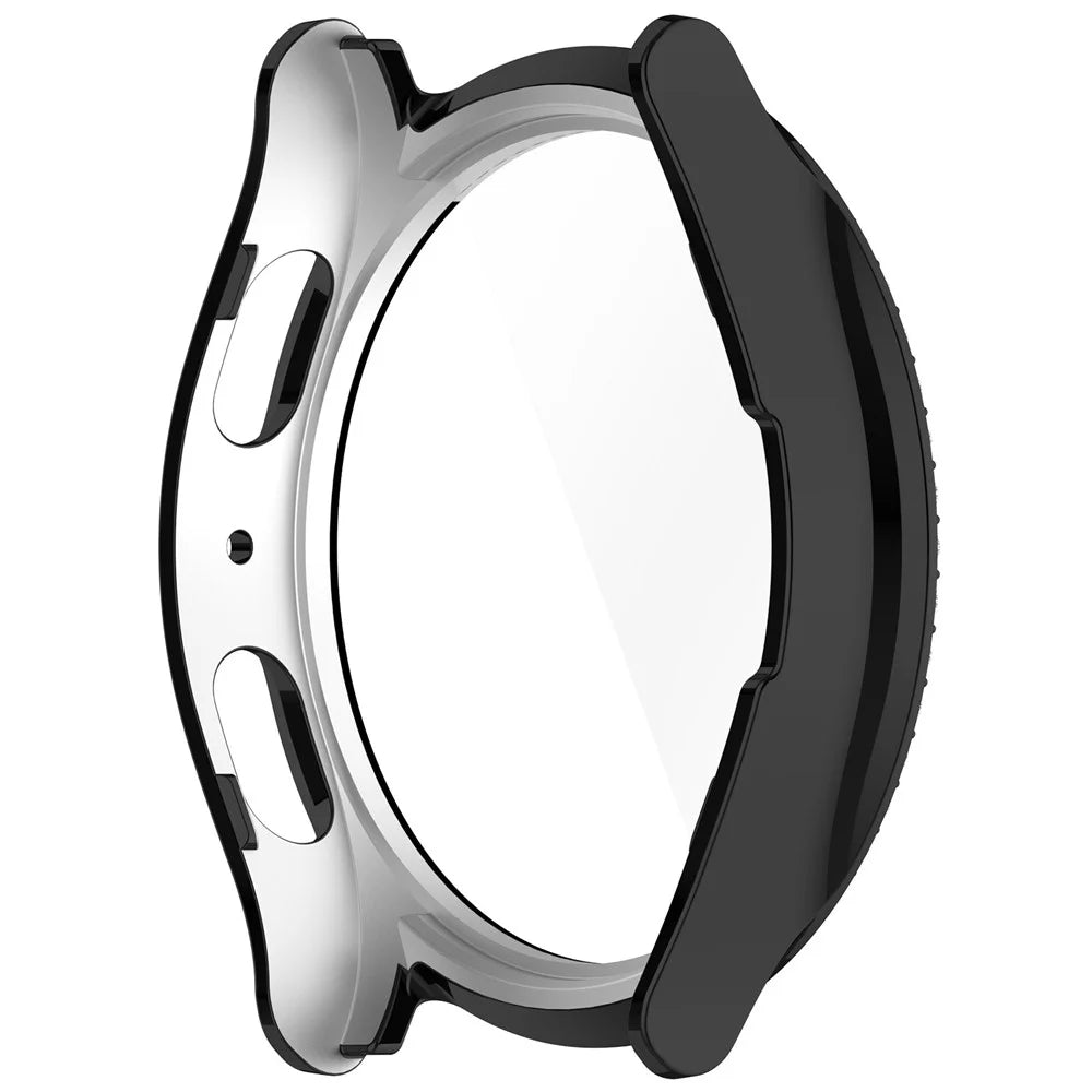 For Samsung Galaxy Watch7 44mm Shiny Rhinestone Watch Case Integrated with Tempered Glass Film - Electroplating Black - 3