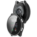 For Samsung Galaxy Watch7 40mm Rhinestone Decor PC Watch Case Integrated with Tempered Glass Film - Electroplating Black - 6