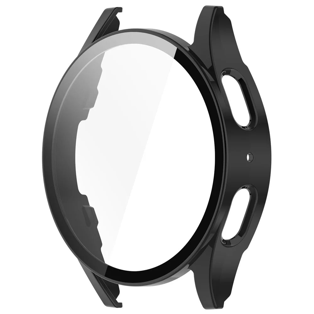 For Samsung Galaxy Watch7 44mm Integrated Watch Case Tempered Glass Screen Film - Black - 2