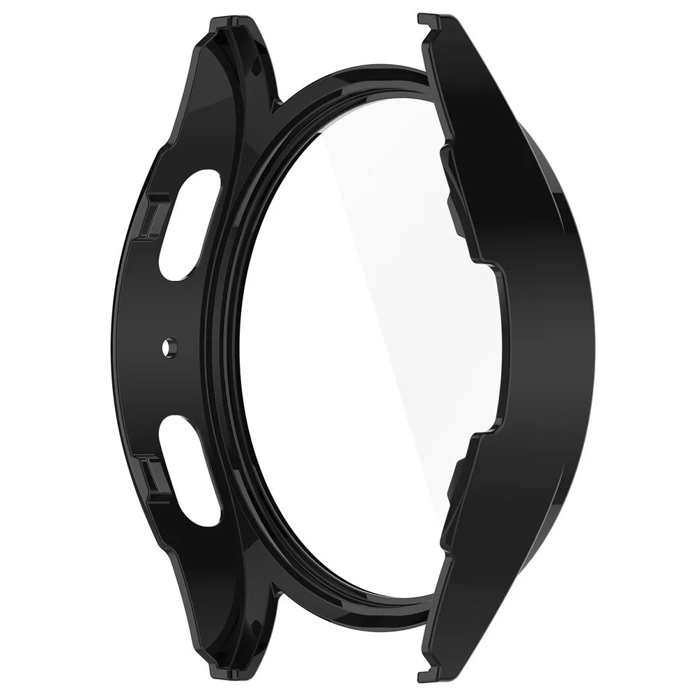 For Samsung Galaxy Watch7 40mm Integrated Watch Case Tempered Glass Screen Protector - Black - 3