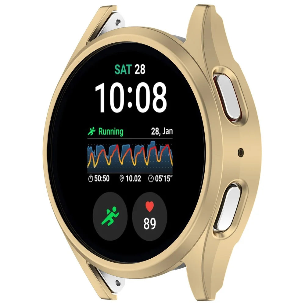 For Samsung Galaxy Watch7 40mm Anti-Drop PC Watch Case Hollow Protective Frame - Champagne Gold - 5