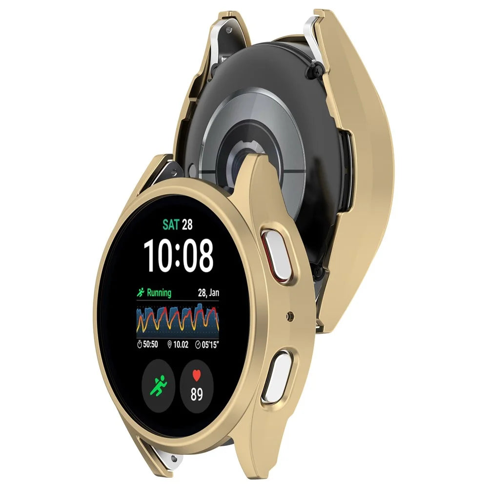 For Samsung Galaxy Watch7 40mm Anti-Drop PC Watch Case Hollow Protective Frame - Champagne Gold - 6
