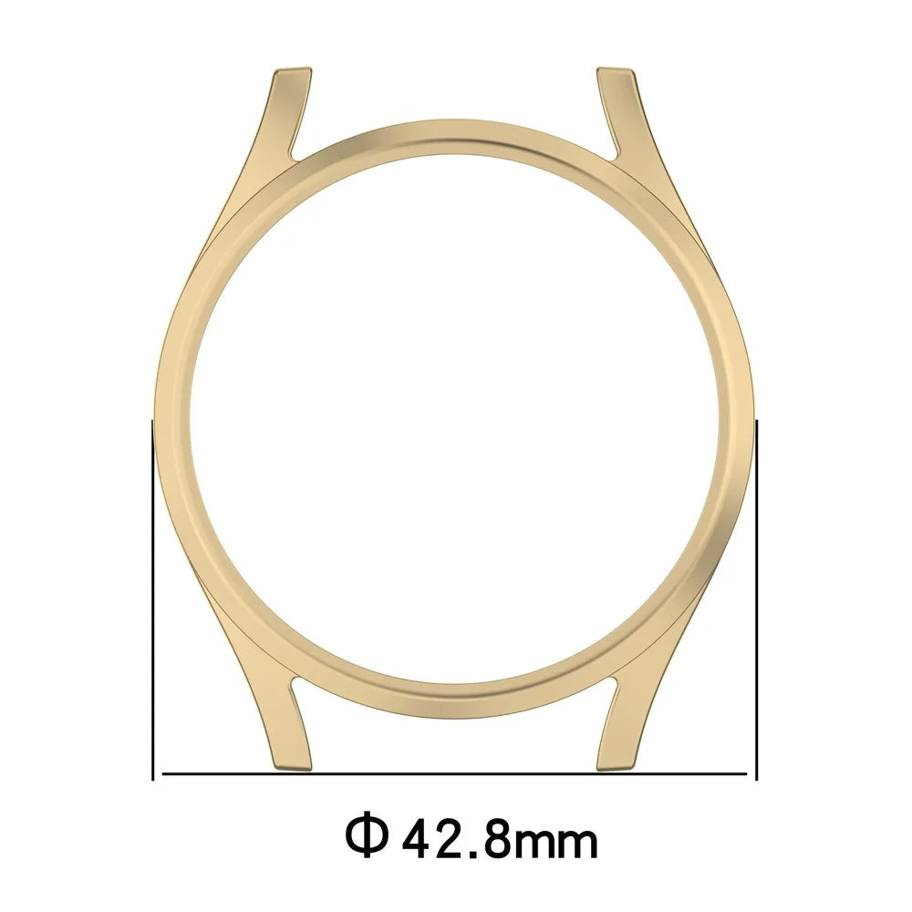 For Samsung Galaxy Watch7 40mm Anti-Drop PC Watch Case Hollow Protective Frame - Champagne Gold - 7