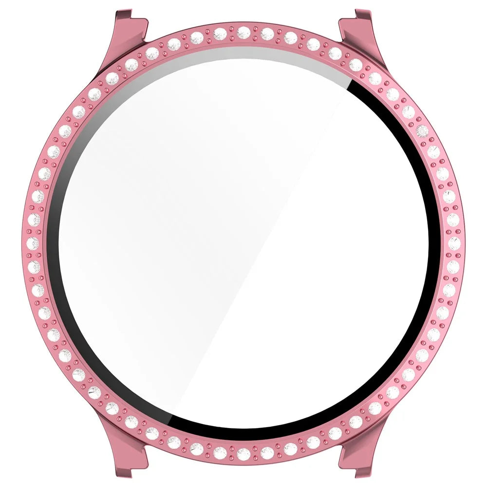 For Samsung Galaxy Watch7 44mm Bling Case Electroplating PC Watch Cover with Built-In Screen Protector - Pink - 6