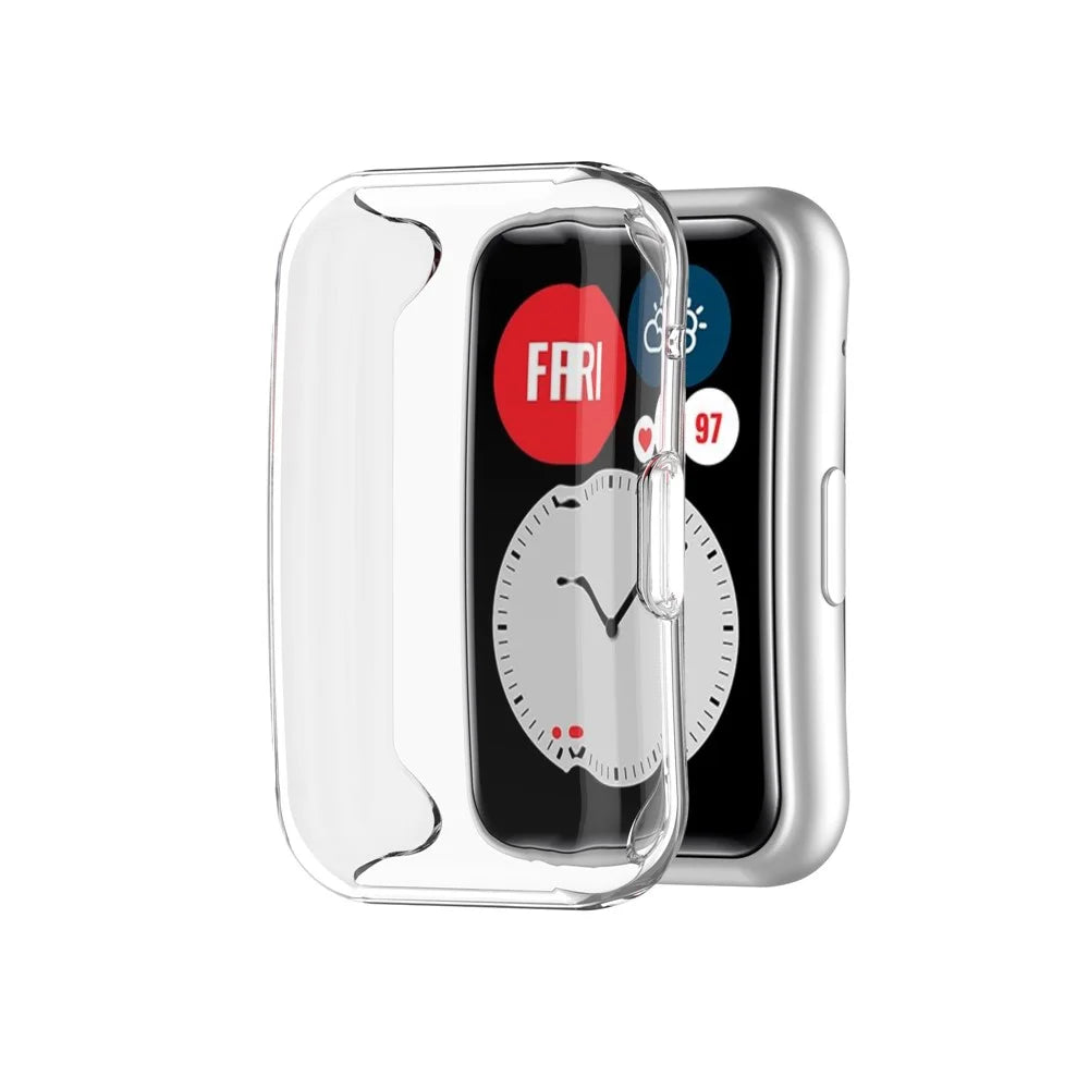 Electroplating TPU Watch Cover for Huawei Watch Fit All-round Protective Protector - Transparent - 2