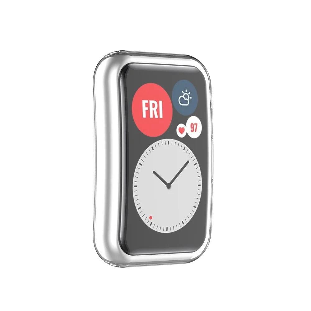 Electroplating TPU Watch Cover for Huawei Watch Fit All-round Protective Protector - Transparent - 3