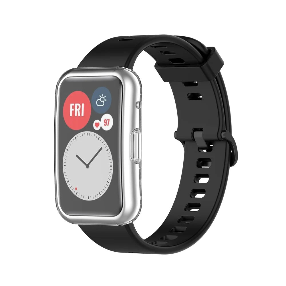 Electroplating TPU Watch Cover for Huawei Watch Fit All-round Protective Protector - Transparent - 5