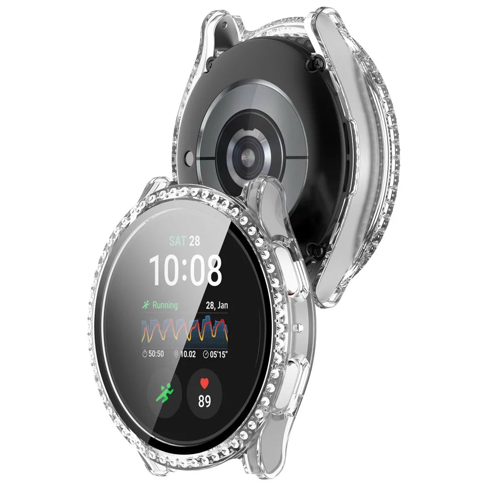 For Samsung Galaxy Watch7 44mm Case Hard PC Full Protective Watch Cover with Tempered Glass Film - Transparent - 3