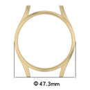 For Samsung Galaxy Watch7 44mm Clear Watch Case Half Wrap PC Watch Cover Protector - Champagne Gold - 7
